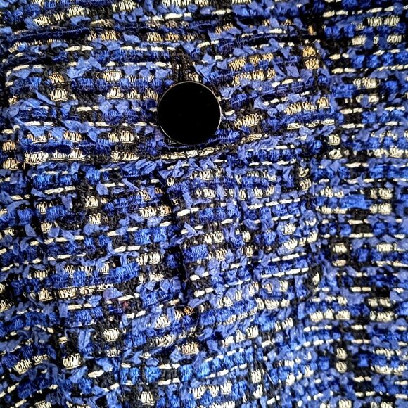 Kate Spade Blue Tweed Silver Lining Belted Blazer - Picture 4 of 7